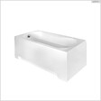 BESCO - Baignoire rectangulaire - 130 x 70 cm - avec Tablier Blanc - Pieds - Vidage Chrome - ARIA - vignette