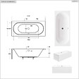 BESCO - Baignoire rectangulaire - 150 x 75 cm - sans Habillage - avec Pieds - Vidage Chrome - VITAE - vignette