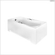BESCO - Baignoire rectangulaire - 170 x 70 cm - avec Tablier Blanc - Pieds - Poignées - Vidage Chrome - ARIA PLUS - vignette