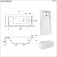 BESCO - Baignoire rectangulaire - 130 x 70 cm - avec Habillage - Pieds - Vidage Chrome - TALIA - vignette