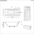 BESCO - Baignoire rectangulaire - 160 x 75 cm - avec Tablier Blanc - Pieds - Vidage Chrome - TALIA - vignette