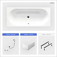 BESCO - Baignoire rectangulaire - 170 x 75 cm - avec Tablier - Pieds - Vidage Chrome - VITAE - vignette