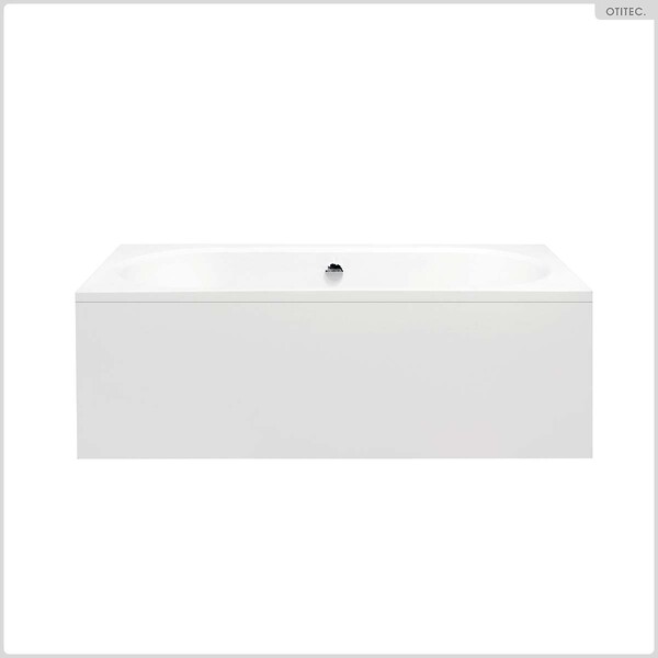 BESCO - Baignoire rectangulaire - 170 x 75 cm - avec Tablier - Pieds - Vidage Chrome - VITAE - large