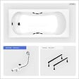 BESCO - Baignoire rectangulaire - 170 x 70 cm - sans Habillage - avec Pieds - Poignées - Vidage Chrome - ARIA PLUS - vignette