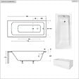 BESCO - Baignoire rectangulaire - 140 x 70 cm - avec Habillage - Pieds - Vidage Chrome - TALIA - vignette