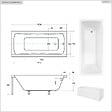 BESCO - Baignoire rectangulaire - 150 x 70 cm - avec Habillage - Pieds - Vidage Chrome - OPTIMA - vignette