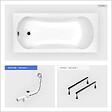 BESCO - Baignoire rectangulaire - 140 x 70 cm - sans Habillage - avec Pieds - Vidage Chrome - ARIA - vignette