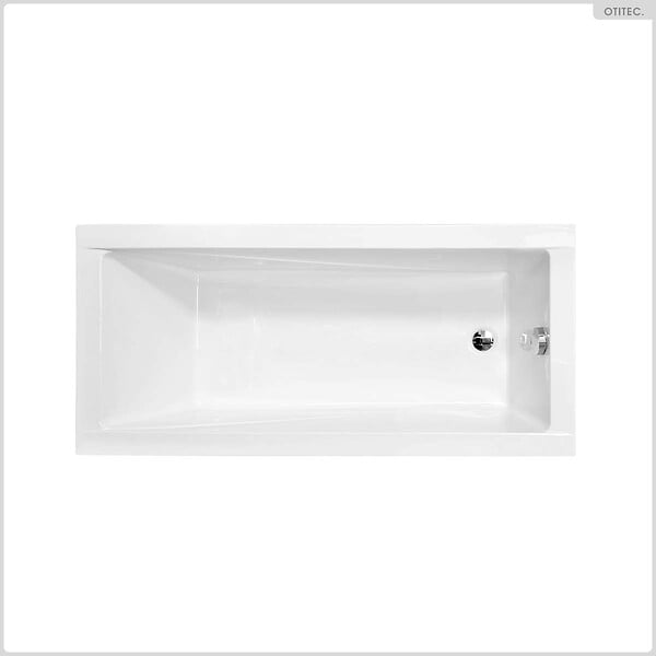 BESCO - Baignoire rectangulaire - 170 x 70 cm - sans Habillage - avec Pieds - Vidage Chrome - MODERN - large