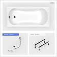 BESCO - Baignoire rectangulaire - 150 x 70 cm - sans Habillage - avec Pieds - Vidage Chrome - ARIA - vignette