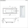 BESCO - Baignoire rectangulaire - 140 x 70 cm - avec Habillage - Pieds - Vidage Chrome - MODERN SLIM - vignette