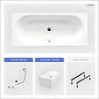 BESCO - Baignoire rectangulaire - 160 x 75 cm - avec Habillage Polystyrène - Pieds - Vidage Chrome - VITAE SLIM - vignette