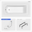 BESCO - Baignoire rectangulaire - 140 x 70 cm - sans Habillage - avec Pieds - Vidage Chrome - SHEA SLIM - vignette