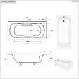 BESCO - Baignoire rectangulaire - 170 x 70 cm - sans Habillage - avec Pieds - Vidage Chrome - ARIA - vignette