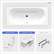 BESCO - Baignoire rectangulaire - 150 x 75 cm - avec Habillage - Pieds - Vidage Chrome - VITAE SLIM - vignette