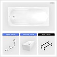 BESCO - Baignoire rectangulaire - 170 x 70 cm - avec Habillage Polystyrène - Pieds - Vidage Chrome - BONA - vignette