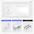 BESCO - Baignoire rectangulaire - 190 x 80 cm - avec Habillage - Pieds - Vidage Chrome - BONA - vignette