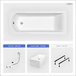 BESCO - Baignoire rectangulaire - 140 x 70 cm - avec Habillage Polystyrène - Pieds - Vidage Chrome - SHEA SLIM - vignette