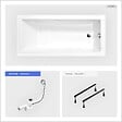 BESCO - Baignoire rectangulaire - 120 x 70 cm - sans Habillage - avec Pieds - Vidage Chrome - MODERN - vignette