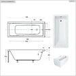 BESCO - Baignoire rectangulaire - 120 x 70 cm - sans Habillage - avec Pieds - Vidage Chrome - MODERN - vignette
