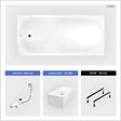 BESCO - Baignoire rectangulaire - 160 x 70 cm - avec Habillage Polystyrène - Pieds - Vidage Chrome - BONA - vignette