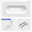 BESCO - Baignoire rectangulaire - 150 x 75 cm - sans Habillage - avec Pieds - Vidage Chrome - INTRICA - vignette