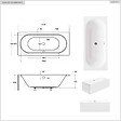 BESCO - Baignoire rectangulaire - 160 x 75 cm - sans Habillage - avec Pieds - Vidage Chrome - VITAE - vignette