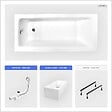 BESCO - Baignoire rectangulaire - 160 x 75 cm - avec Habillage Polystyrène - Pieds - Vidage Chrome - TALIA - vignette