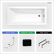 BESCO - Baignoire rectangulaire - 170 x 70 cm - sans Habillage - avec Pieds - Repose-tête - Vidage Chrome - MODERN - vignette