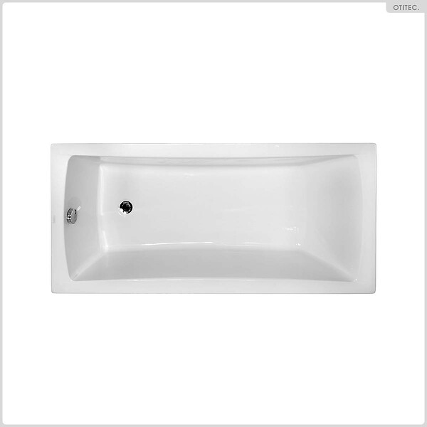 BESCO - Baignoire rectangulaire - 150 x 70 cm - sans Habillage - avec Pieds - Vidage Chrome - OPTIMA - large
