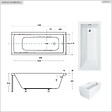 BESCO - Baignoire rectangulaire - 180 x 80 cm - sans Habillage - avec Pieds - Vidage Chrome - MODERN - vignette