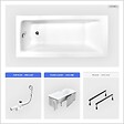 BESCO - Baignoire rectangulaire - 110 x 70 cm - avec Habillage - Pieds - Vidage Chrome - TALIA - vignette