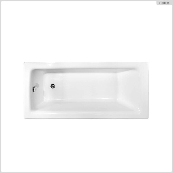 BESCO - Baignoire rectangulaire - 110 x 70 cm - avec Habillage - Pieds - Vidage Chrome - TALIA - large