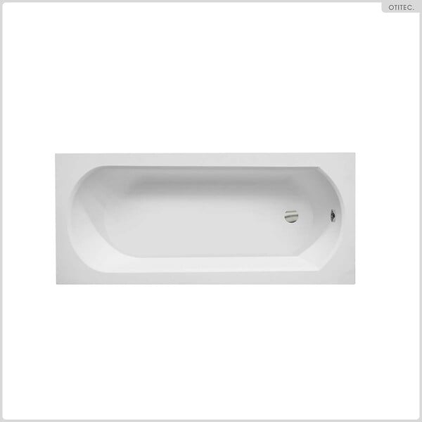 BESCO - Baignoire rectangulaire - 150 x 75 cm - avec Habillage Polystyrène - Pieds - Vidage Chrome - INTRICA SLIM - large