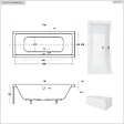 OTITEC - Baignoire rectangulaire - 175 x 80 cm - sans Habillage - avec Pieds - Vidage Chrome - QUADRO - vignette