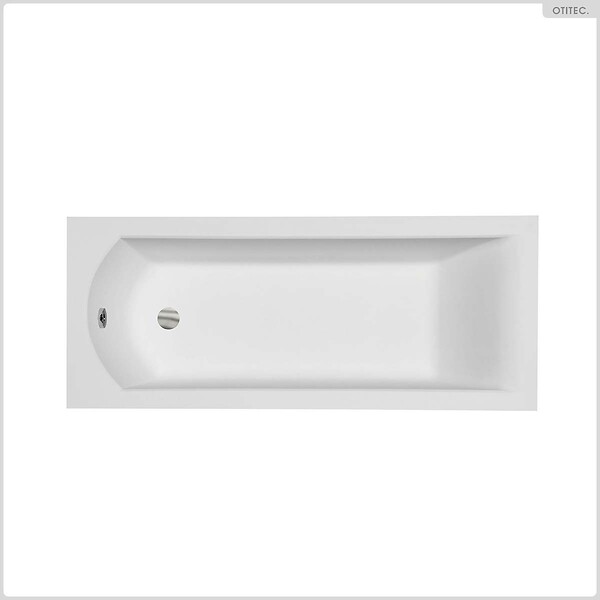 BESCO - Baignoire rectangulaire - 170 x 70 cm - avec Tablier - Pieds - Vidage Chrome - SHEA - large