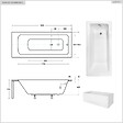 BESCO - Baignoire rectangulaire - 140 x 70 cm - avec Tablier Blanc - Pieds - Vidage Chrome - TALIA - vignette