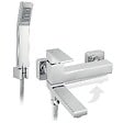 FERRO - Robinet mitigeur de bain mural, bec pivotant rabattable + douchette incluse ZICCO - vignette
