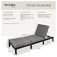 TECTAKE - Bain de soleil SOFIA 6 positions noir - vignette