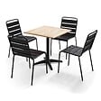 OVIALA - Table de jardin carrée plateau bois 70cm 4 places  - Times square - vignette