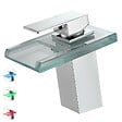 SANIVERRE - Robinet mitigeur bec cascade à LED lumineuses SOLEO Chrome brillant - vignette
