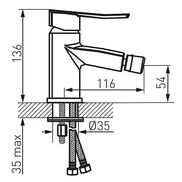 FERRO - Robinet mitigeur de bidet VENETO chromé - large