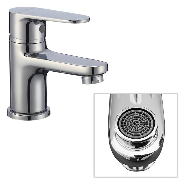 SANIVERRE - Robinet mitigeur vasque lavabo NERO + bonde incluse - large