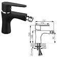 FERRO - Robinet mitigeur noir pour bidet ALGEO BLACK - vignette