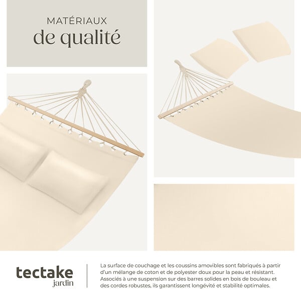 TECTAKE - Hamac double Eden beige - large