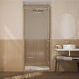 AURLANE - Porte de douche Pivotante 90x200cm - Profilés Aluminium effet Bois - Verre 6mm - WOOD CRUSH - vignette