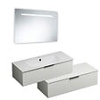 BURGBAD - Meuble vasque 90 cm Olena en décalé blanc brillant + miroir - vignette