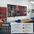 TECTAKE - Panneau perforé JONAH avec crochets et supports noir/rouge - vignette