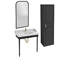 JACOB DELAFON - Console Cléo 1889 avec plan vasque + colonne droite + miroir + robinet lavabo or + siphon or - vignette