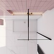 AICA SANITAIRE - Paroi de douche à l’italienne anticalcaire 8mm,60x200cm avec barre de fixation extensible en cylindrique, profilé en noir mat - vignette