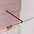 AICA SANITAIRE - Paroi de douche à l’italienne anticalcaire 8mm,110x200cm avec barre de fixation extensible en cylindrique, profilé en noir mat - vignette